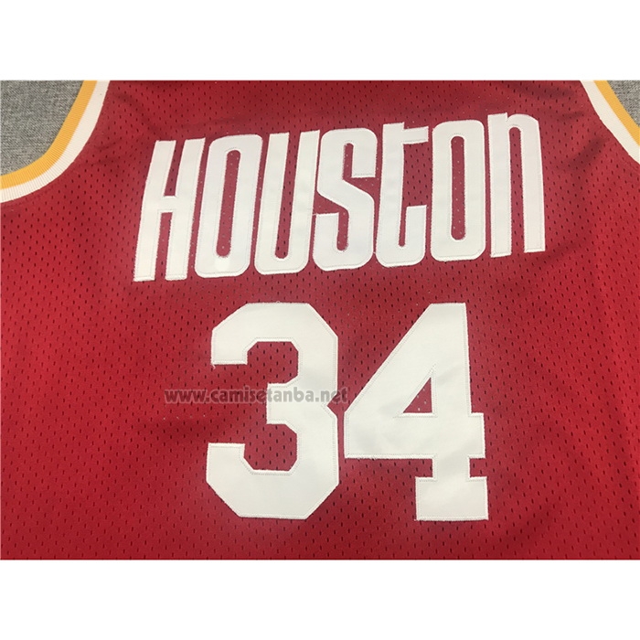 Camiseta Houston Rockets Hakeem Olajuwon #34 Mitchell & Ness 1993-94 Rojo